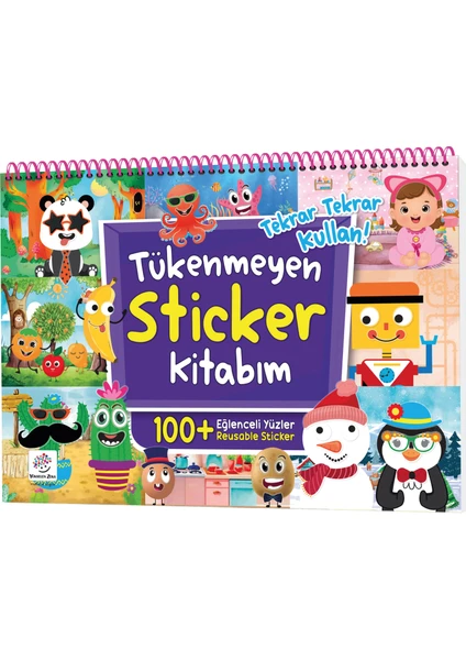 Tükenmeyen Sticker Kitabım - Eğlenceli Yüzler (100+ Tekrar Tekrar Kullanılabilen Sticker)