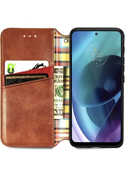 Manyi Mall Motorola Moto G71 Zarif Iş Flip Kapak Kılıf Için Kılıf (Yurt Dışından)