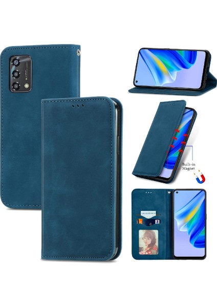 Oppo A95 4g/5g Basit Iş Kordon Fermuar Deri Kılıf (Yurt Dışından)