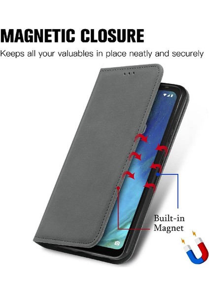 Tecno Pop 5 Basit Iş Kordon Deri Çanta Fermuar Cüzdan Için Kılıf (Yurt Dışından)