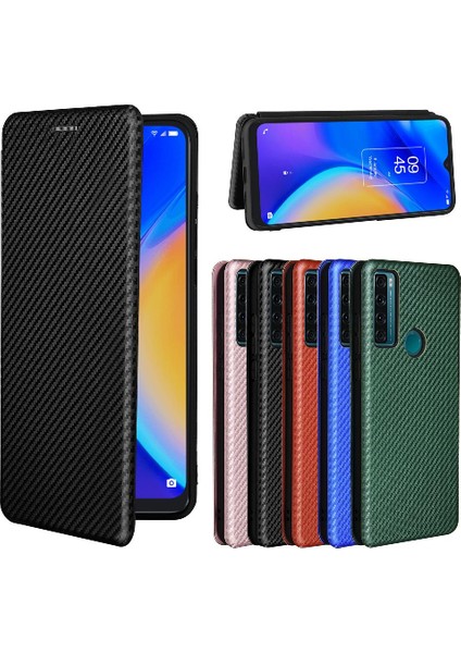 Tcl 20SE Tam Koruma Kartı Ekleme Deri Folio Flip Case Için Kılıf (Yurt Dışından)