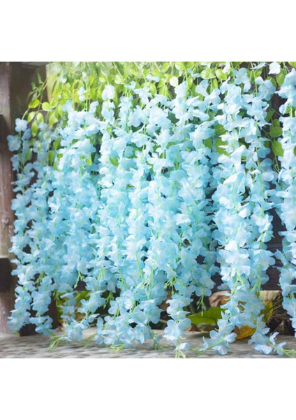 12 Adet Wisteria Yapay Çiçek, Ipek Sahte Vine Garland Asılı Çiçek Düğün Bahçe Duvar Dekorasyonu Için B (Yurt Dışından) fırsatları