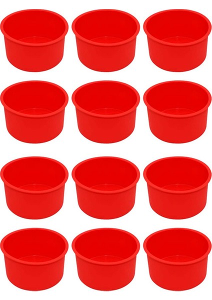 4 Inç Fırın Tavası Silikon Pişirme Kalıbı Bakeware Pan Kırmızı, 6'lı Set (Yurt Dışından)