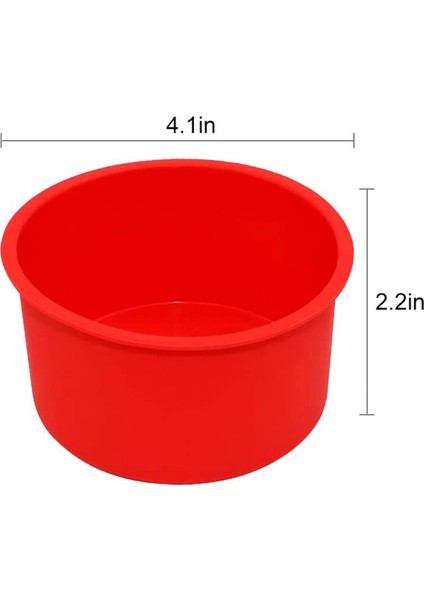 4 Inç Fırın Tavası Silikon Pişirme Kalıbı Bakeware Pan Kırmızı, 6'lı Set (Yurt Dışından) modelleri