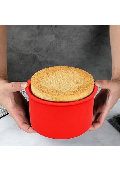 4 Inç Fırın Tavası Silikon Pişirme Kalıbı Bakeware Pan Kırmızı, 6'lı Set (Yurt Dışından) fırsatları