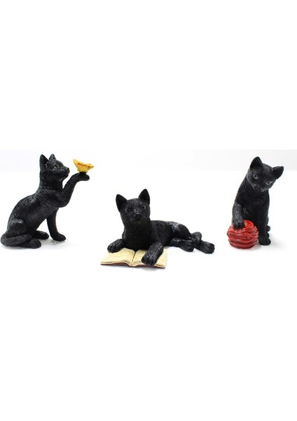 6 Adet Kedi Zemin Ekleme Dekor Heykeli El Sanatları Saksı Bahçe Dekorasyon Süsler Aile Yard Sanat Dekoru (Yurt Dışından)
