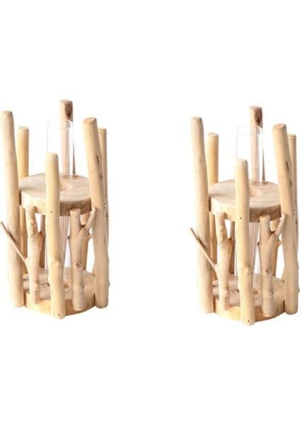 Iskandinav Yuvarlak Ahşap Küçük Vazo Dekorasyon Ev Bitki Çiçek El Yapımı Teraryum Masa Şeffaf Vazo Cam Kaplar (Yurt Dışından)