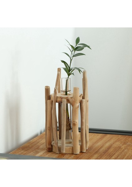 Iskandinav Yuvarlak Ahşap Küçük Vazo Dekorasyon Ev Bitki Çiçek El Yapımı Teraryum Masa Şeffaf Vazo Cam Kaplar (Yurt Dışından) modelleri