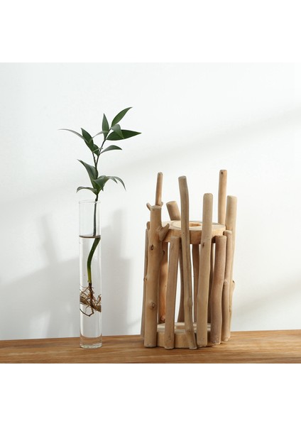 Iskandinav Yuvarlak Ahşap Küçük Vazo Dekorasyon Ev Bitki Çiçek El Yapımı Teraryum Masa Şeffaf Vazo Cam Kaplar (Yurt Dışından) indirimleri