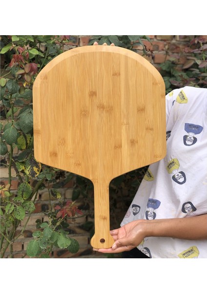 Adet 12IN Pizza Kabuğu Kürek Ahşap Pizza Spatula Pizza Transfer Spatula Fırın Pizza Kesme Tahtası (Yurt Dışından)