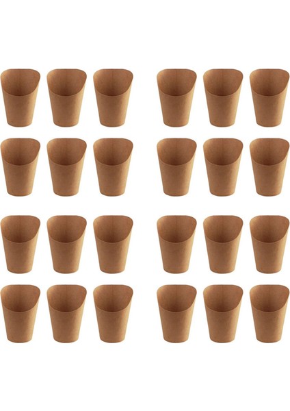 400 Adet Tek Kullanımlık Take-Out Parti Tatlı Malzemeleri Pişirme Kek Yumurta Puf Kraft Kağıt Bardak Tutucu, 300 ml (Kahverengi) (Yurt Dışından)