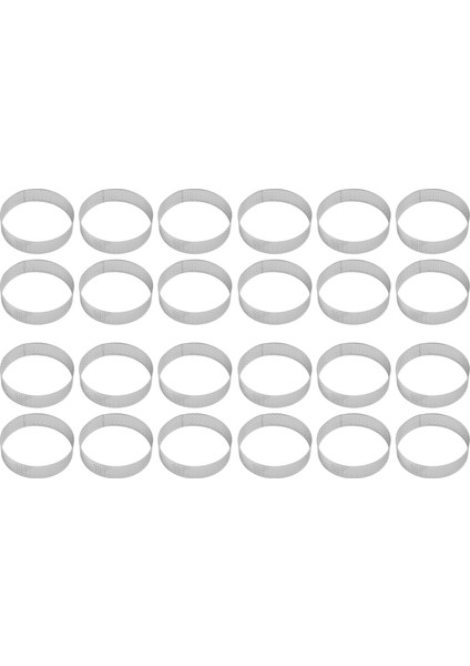 24 Paket Paslanmaz Çelik Tart Halkaları, Isıya Dayanıklı Delikli Kek Mus Halkası, Kek Halkası Kalıbı, Yuvarlak Kek Pişirme Araçları (Yurt Dışından)