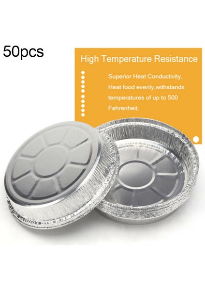 50X Yuvarlak Alüminyum Folyo Barbekü Yemek Tepsisi Konteyner Yapışmaz Fırın Tavası Smart-7 Inç (Yurt Dışından) fiyatları