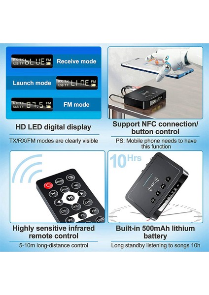 Tv Pc Kulaklık Için Bluetooth 5.0 Alıcı Verici Ses Adaptörü (Yurt Dışından) modelleri