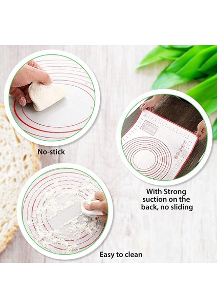 2 Parça Silikon Pişirme Mat Kaymaz Pasta Mat Yapışmaz Hamur Sarma Mat Ölçme ile Pasta, Makarna, Pizza, (Yurt Dışından) indirimleri