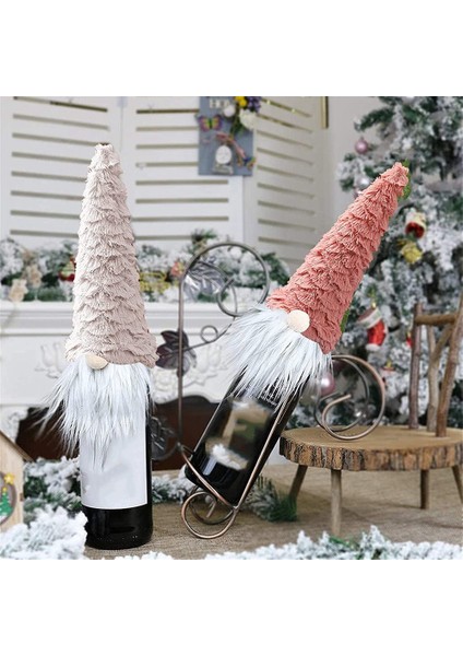 Noel Şarap Şişesi Kapağı Noel Şapka Şekli Şampanya Şişesi Kapağı Cüceler Isveç Yemeği Masa Dekoru Için (Pembe) (Yurt Dışından) fiyatları
