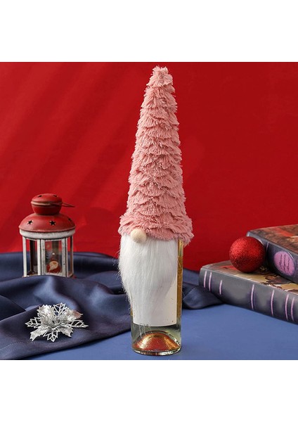 Noel Şarap Şişesi Kapağı Noel Şapka Şekli Şampanya Şişesi Kapağı Cüceler Isveç Yemeği Masa Dekoru Için (Pembe) (Yurt Dışından) modelleri