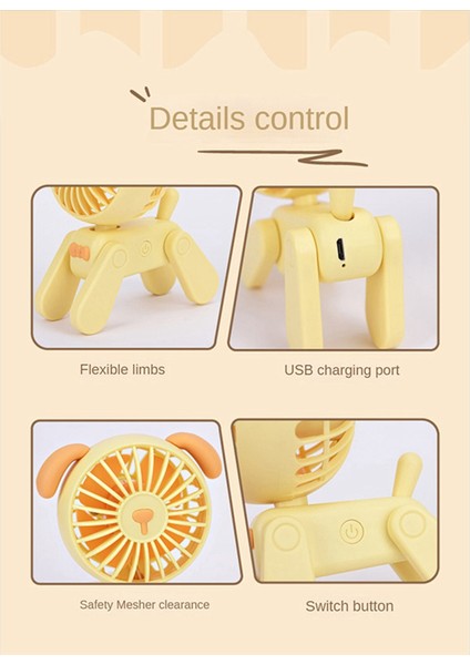 Mini Masaüstü Dekorasyon Hayranları Sevimli Evcil Köpek Şarj Edilebilir USB Küçük Elektrikli Fan Öğrenci Yurdu Dekorasyon Fanı Yeşil (Yurt Dışından) indirimleri