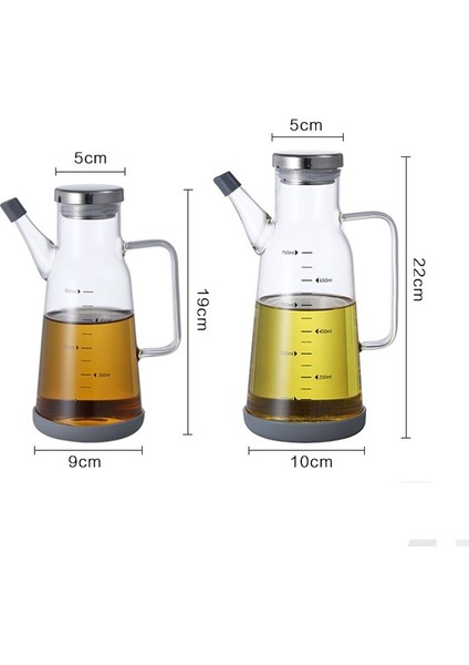 Zeytinyağı Dispenseri Ölçümleri Sirke Şişeleri Pişirme Cam Şişe Sızdırmaz Barbekü Mutfak Malzemeleri, 750ML (Yurt Dışından)