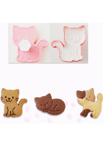 3 Adet Üç Yavru Kedi Bisküvi Kalıbı, Kedi Karikatür Bisküvi Kalıbı, Çerez Kabartma Cihazı, Kek Diy Pişirme Aracı (Yurt Dışından) fiyatları