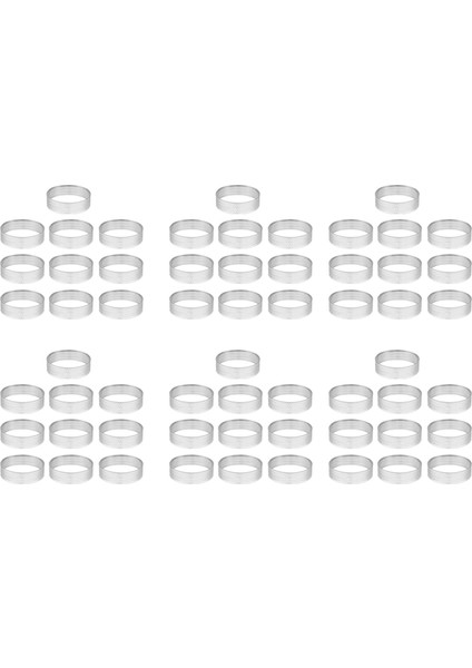 60 Adet 4.5 cm Yuvarlak Paslanmaz Delikli Dikişsiz Tart Halkası Kiş Halkası Tart Tava Pasta Tart Halkası Delikli Tart Kabuk Halkası (Yurt Dışından)