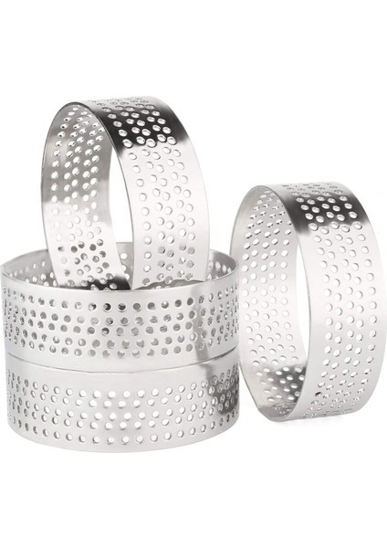 60 Adet 4.5 cm Yuvarlak Paslanmaz Delikli Dikişsiz Tart Halkası Kiş Halkası Tart Tava Pasta Tart Halkası Delikli Tart Kabuk Halkası (Yurt Dışından) fiyatları