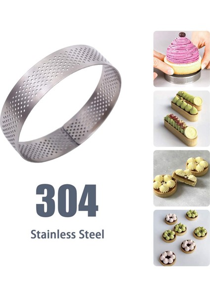 60 Adet 4.5 cm Yuvarlak Paslanmaz Delikli Dikişsiz Tart Halkası Kiş Halkası Tart Tava Pasta Tart Halkası Delikli Tart Kabuk Halkası (Yurt Dışından) fırsatları