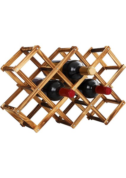 10 Şişe Kapasiteli Katlanabilir Ayaklı Ahşap Tezgah Şarap Rafları (Yurt Dışından)
