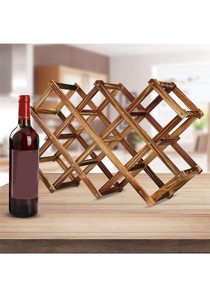 10 Şişe Kapasiteli Katlanabilir Ayaklı Ahşap Tezgah Şarap Rafları (Yurt Dışından) modelleri