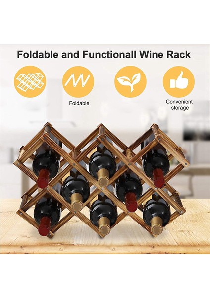 10 Şişe Kapasiteli Katlanabilir Ayaklı Ahşap Tezgah Şarap Rafları (Yurt Dışından) fırsatları