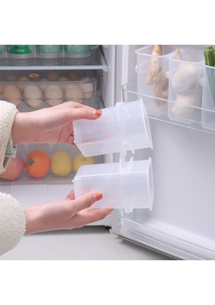 Buzdolabı Gıda Sıralama Saklama Kutusu Plastik Çok Kullanımlı Mutfak Çubuklarını Eşyaları Tutucu Banyo Organizatör 4 Adet Temizle (Yurt Dışından)