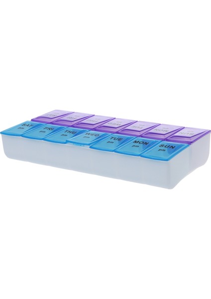 3x Yedi Gün Am ve Pm Hapı ve Tablet Saklama Kutusu, 14 Bölmeli (Yurt Dışından)