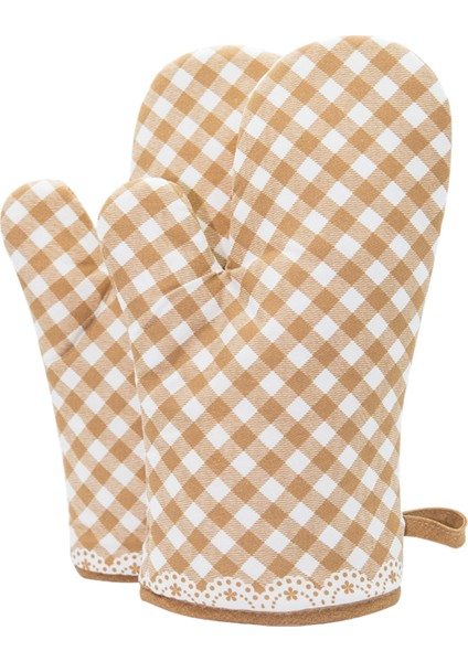 Fırında Pişirmek Için 1 Çift Eldiven, Barbekü Kaymaz Eldiven, Pamuk Astar (Yurt Dışından)