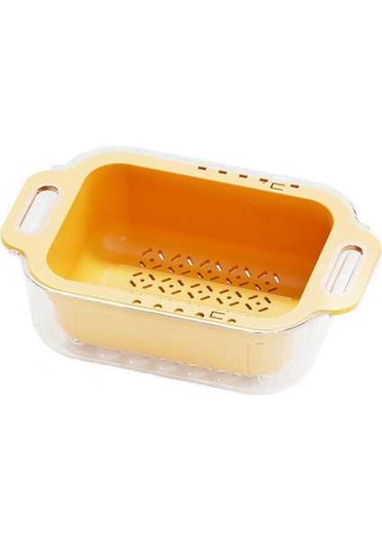 Çift Katmanlı Lavabo Süzgeci,uzatılabilir Lavabo Süzgeci Sepeti, Yıkama Sebze ve Meyveler,mutfak Süzgeci Süzgeçler,sarı (Yurt Dışından) indirimleri