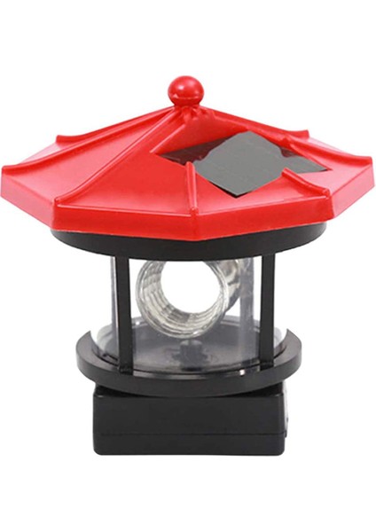 Güneş Çim Işık Güneş LED Dönen Deniz Feneri Açık Su Geçirmez Bahçe Avlu Dekorasyonu (Kırmızı) (Yurt Dışından)