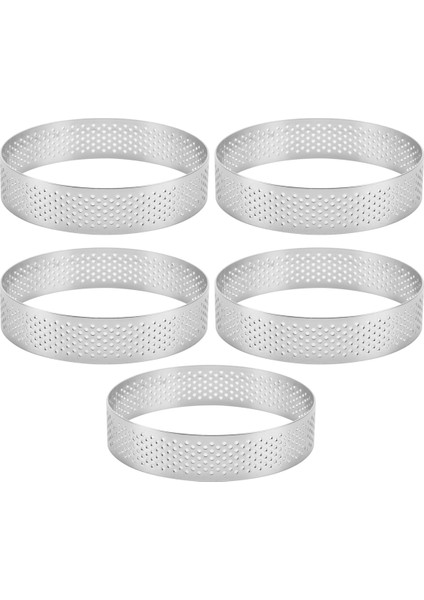 5 Adet Dairesel Tart Halkaları Delikli Paslanmaz Çelik Kek Kalıbı 9 cm (Yurt Dışından) modelleri