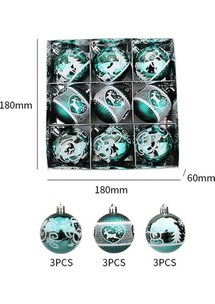9 Adet Noel Topları Noel Ee Dekor Ev Için Asılı (Yeşil) (Yurt Dışından) indirimleri