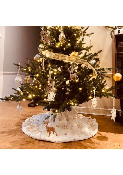 Beyaz Noel Ee Etek Ev Sahne Dekoru Için Polyester Süs-E (Yurt Dışından)