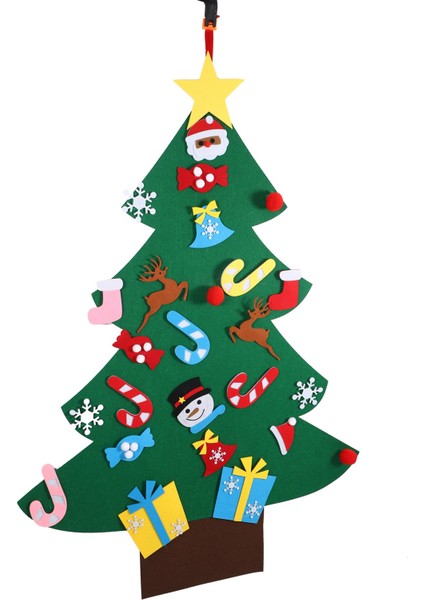3.2ft Keçe Noel Ee, 26 Adet Süslü Noel (Yurt Dışından)