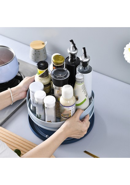 Mutfak Baharat Saklama Tepsisi Dönen Kozmetik Organizatör Kutusu 360 Derece Döndürme Tepsisi Banyo Depolama Organizatör (Beyaz) (Yurt Dışından) modelleri