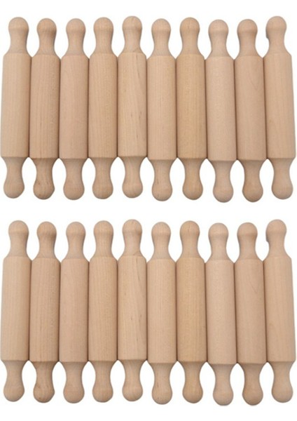 El Sanatları Için 20PCS Mini Merdaneler, Küçük Ahşap Hamur Açma Makinesi (Yurt Dışından)