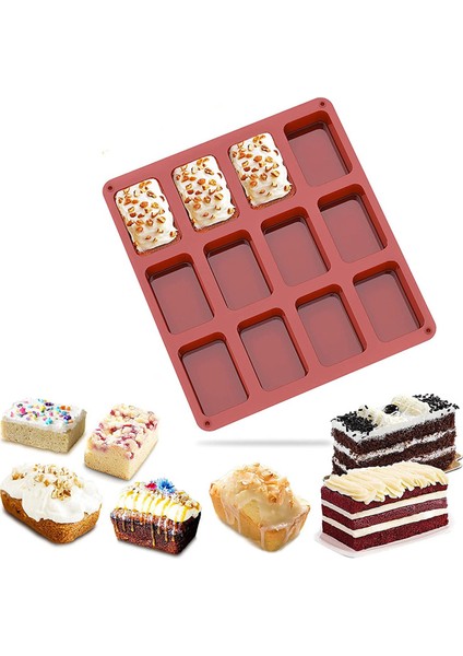 Mini Ekmek Tavası 12 Kavite Yapışmaz Mini Düz Ekmek Tavası Silikon Mini Ekmek Pişirme Tavası (Yurt Dışından) modelleri