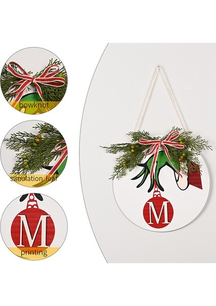 Yeni Noel Süslemeleri Ahşap Kapı Asılı Numarası Noel Ahşap Çelenk Ev Dekorasyonu (Yurt Dışından) modelleri