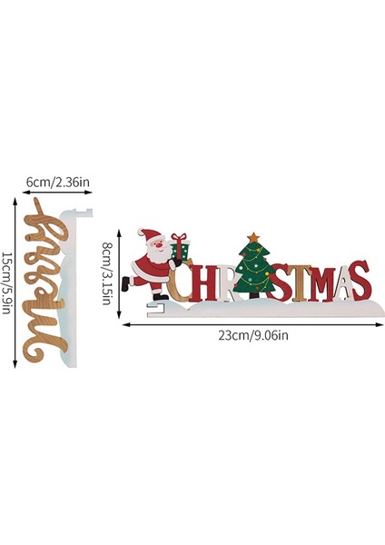 4pcs Noel Süslemeleri, Ahşap Köşe Kapı Çerçevesi Dekorasyonu (Yurt Dışından)