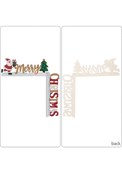 4pcs Noel Süslemeleri, Ahşap Köşe Kapı Çerçevesi Dekorasyonu (Yurt Dışından)