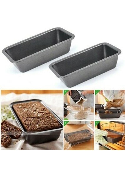 2 Adet Ekmek Tavaları Pişirme Için Yapışmaz Karbon Çelik Somun Tava Tepsisi Tost Kalıp Kek Somun Pasta Tost Kutusu Fırın Tepsisi Bakeware (Yurt Dışından)