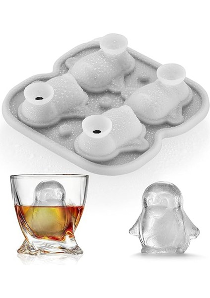 Penguenler Buz Küpü Tepsisi Eğlenceli Şekiller, Garip Yenilik Sevimli Penguen Hediyeleri, 2.2 Inç Büyük Silikon Viski Buz Kalıbı (Yurt Dışından) modelleri