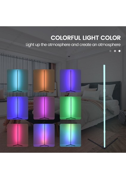 Ev LED Zemin Lambası, Rgb Mood Renkli Aydınlatma Köşe Lambası, Bluetooth Uygulaması ve Uzaktan Kumanda Ile, Müzik Senkronizasyon Modları Ab Tak (Yurt Dışından)