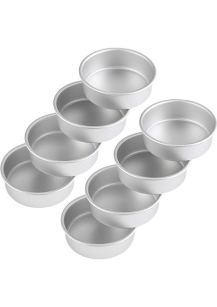 4 Inç Küçük Kek Tavası 8'li Set, Pişirme Yuvarlak Kek Tavaları Teneke Bakeware (Yurt Dışından)