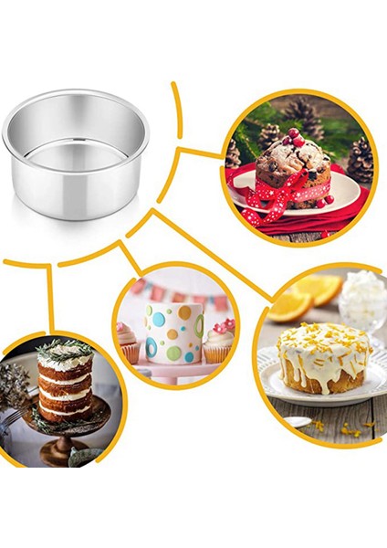 4 Inç Küçük Kek Tavası 8'li Set, Pişirme Yuvarlak Kek Tavaları Teneke Bakeware (Yurt Dışından) fırsatları
